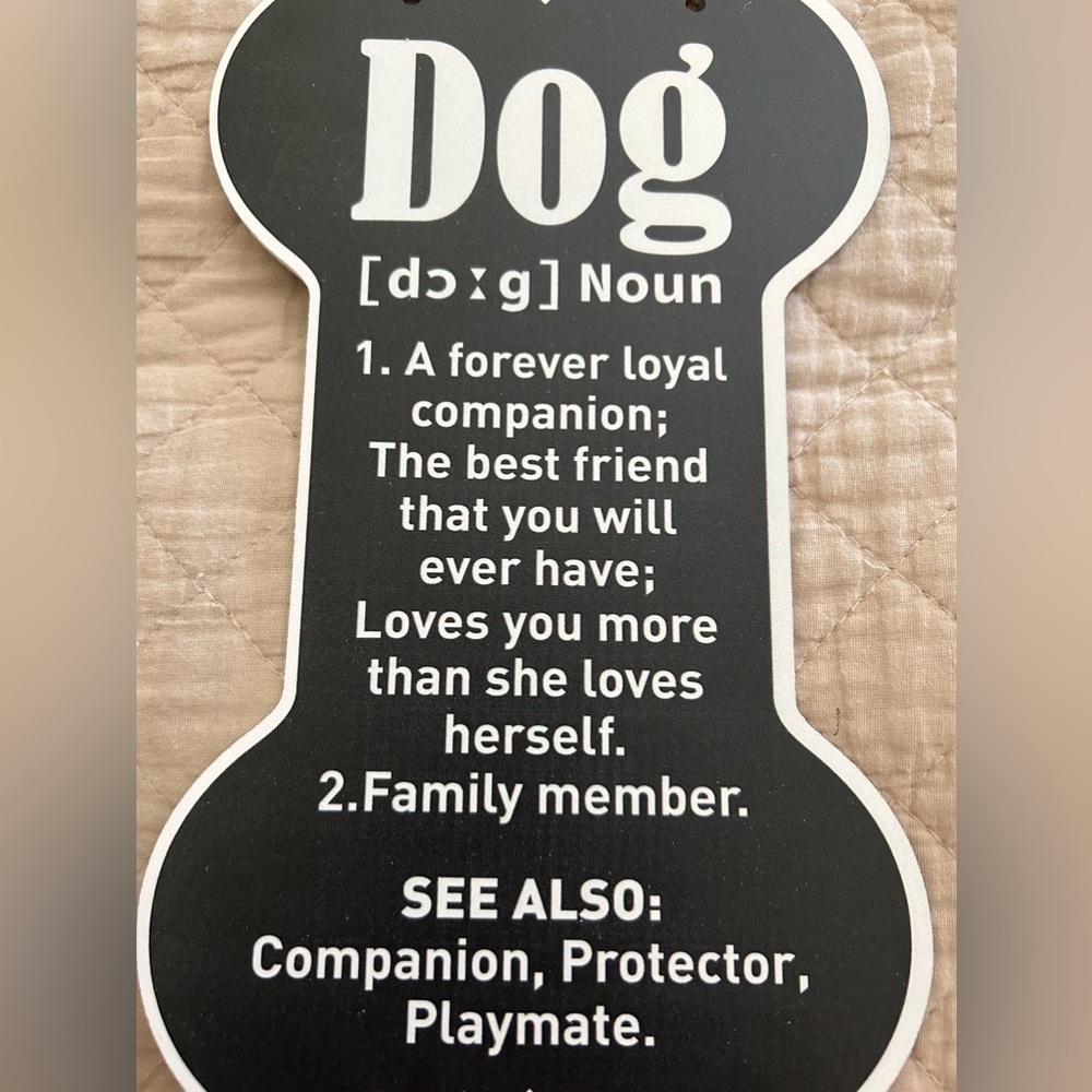 Bone Shaped Hanging Wood Sign.  DOG A Forever Loyal Companion / BRAND NEW - Picture 2 of 8